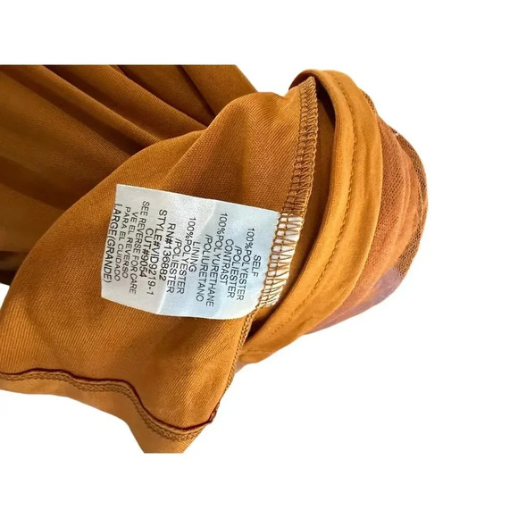 The Vintage Shop Orange Embroidered Lace Maxi Dress Size Large - Picture 5 of 11